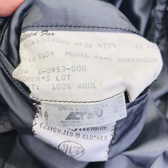 Hickey Freeman Wool Sport Coat Bespoke Boardroom Glen Plaid Gray 41 Academia Men - Picture 4 of 12